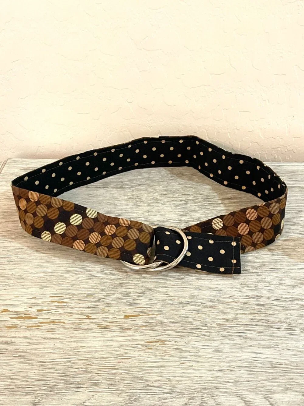 Belly Loops Fabric Belt Dot Multi Brown Tan